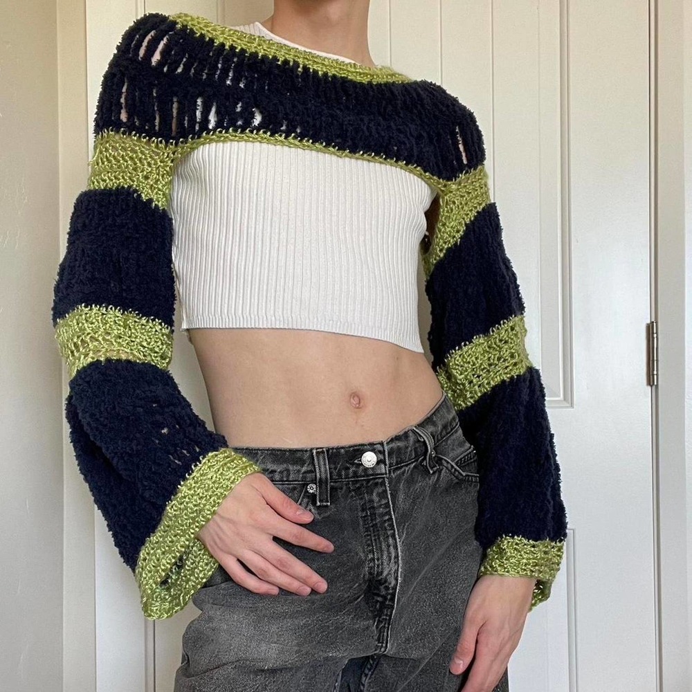 Navy blue and green